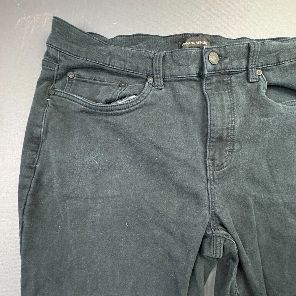 Banana Republic Men's Size 36x30 Black Straight Fit Stretch Pants Classic Casual
